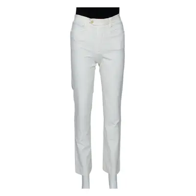 Joseph Cream Stretch Cotton Straight Leg Pants