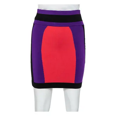 Balmain Colorblock Knit Mini Skirt