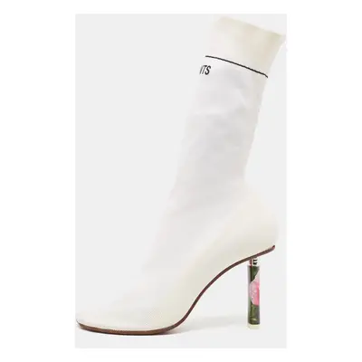 Vetements White Knit Fabric Sock Boots Size