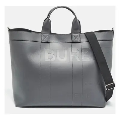 Burberry Ash Grey Leather Ormond Tote