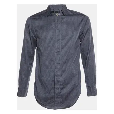 Giorgio Armani Grey Patterned Cotton Buttoned Up Shirt