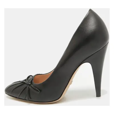 Gucci Black Leather Bow Detail Pumps