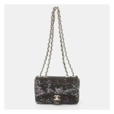 Chanel Coco Mark Lambskin Black Multicolor Shoulder Bag