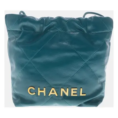 Chanel Green Leather Mini Hobo Bag