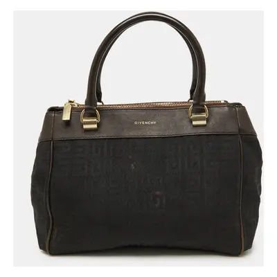 Givenchy Brown/Black Monogram Canvas and Leather Double Zip Tote