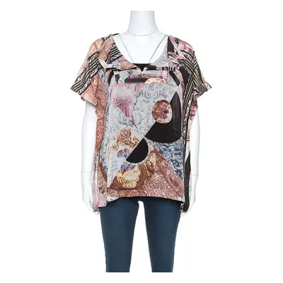 Just Cavalli Multicolor Printed Silk Top