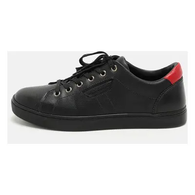 Dolce & Gabbana Black Leather Portofino Low Top Sneakers Size