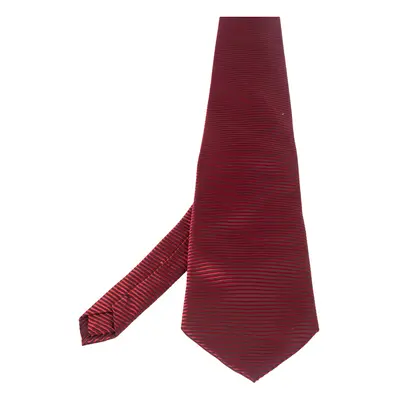 Giorgio Armani Vintage Red Striped Jacquard Silk Traditional Tie