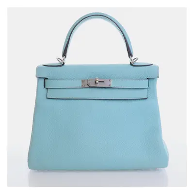 Hermes Bleu Atoll Togo Kelly Handbag