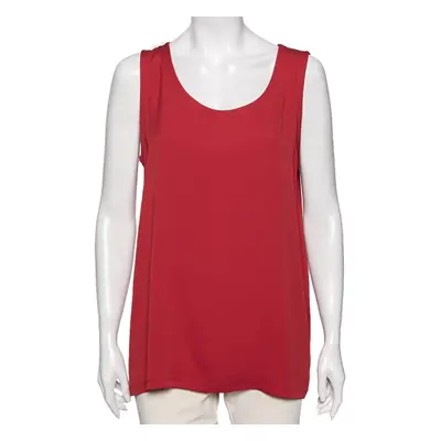 Dolce & Gabbana Red Silk Sleeveless Top