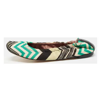 Missoni Multicolor Lurex Fabric Scrunch Ballet Flats Size