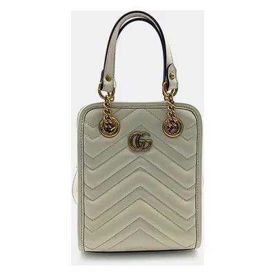 Gucci Beige GG Marmont Matelasse Mini Shoulder Bag