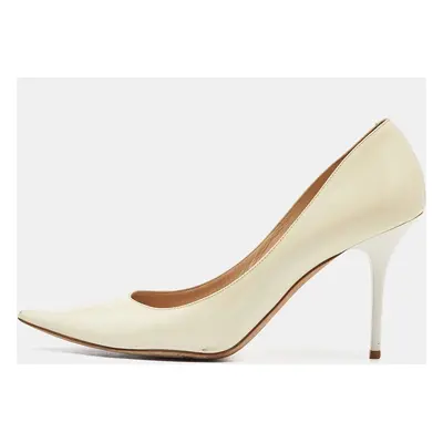 Jimmy Choo White Patent Leather Romy Pointed Toe Pumps Size