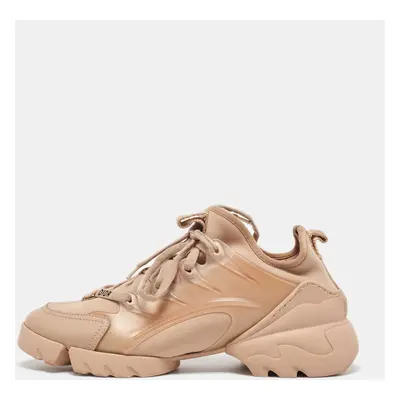 Dior Beige PVC and Neoprene D-Connect Sneakers Size 37.5