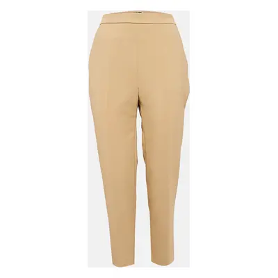 Elisabetta Franchi Brown Crepe Button Detail Trousers