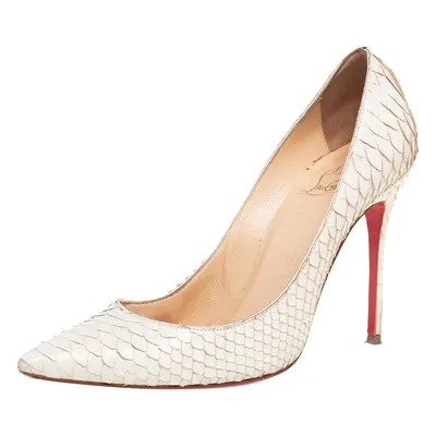 Christian Louboutin White Python So Kate Pointed toe Pumps Size