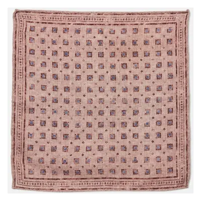 Brunello Cucinelli Pink Printed Wool Handkerchief