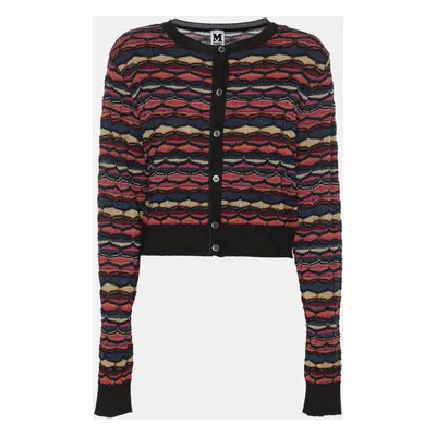 M Missoni Multicolor Striped Lurex Knit Cardigan