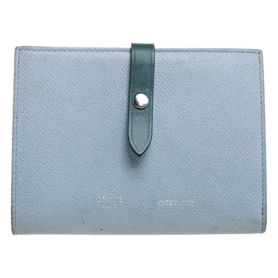 Celine Blue/Green Leather Multifunction Strap Wallet