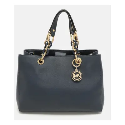 Michael Kors Blue Saffiano Leather Cynthia Tote