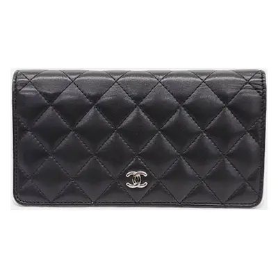 Chanel Black Lambskin Long Wallet