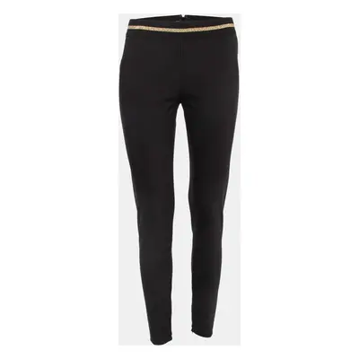 Stella McCartney Black Stretch Knit Waist Detail Skinny Pants