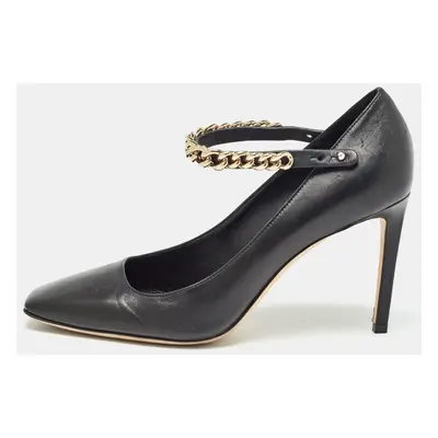 Jimmy Choo Black Leather Malva Pumps Size