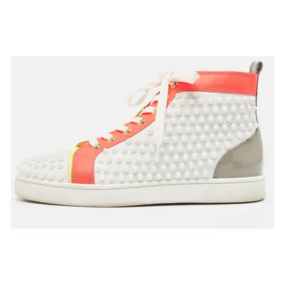 Christian Louboutin Multicolor Leather Louis Spikes High Top Sneakers Size