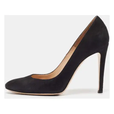 Gianvito Rossi Black Suede Roma Pumps Size 39.5