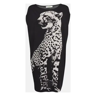 Stella McCartney Black Leopard Print Jersey T-Shirt