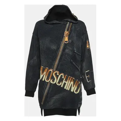 Moschino Teen Grey Printed Cotton Hoodie Dress (12 Yrs)