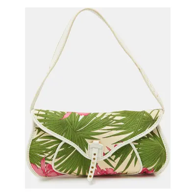 Celine Multicolor Tropical Print Canvas and Leather Shoulder Bag