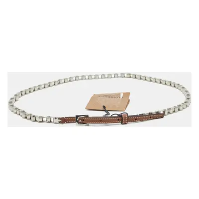 Burberry Brown Leather Bike Chain Belt