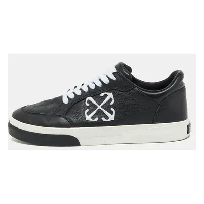 Off-White Black Leather Vulcanized Low Top Sneakers Size