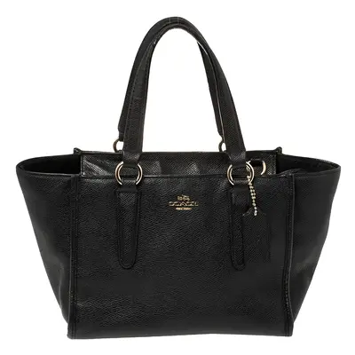 Coach Black Textured Leather Crosby Tote