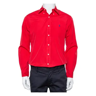 Ralph Lauren Red Cotton Button Front Classic Fit Shirt