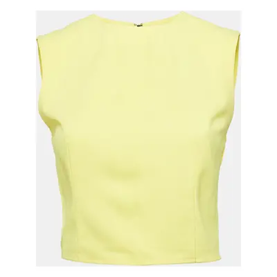 Alice + Olivia Yellow Crepe Sleeveless Crop Top