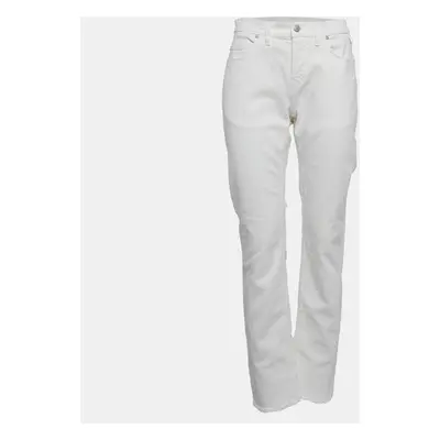 Zadig & Voltaire White Denim Frayed Hem David Jeans Waist 31"