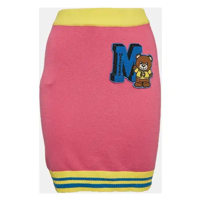 Moschino Couture Pink Embroidered Knit Mini Skirt