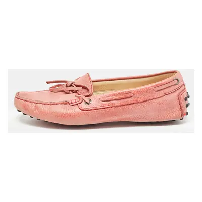 Tod's Pink Leather Slip On Loafers Size 36.5