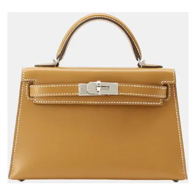 Hermes Natural Sable Voatler Mini Kelly II Top Handle Bag