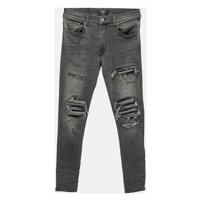 Amiri Grey Distressed Denim Skinny Jeans Waist 31"