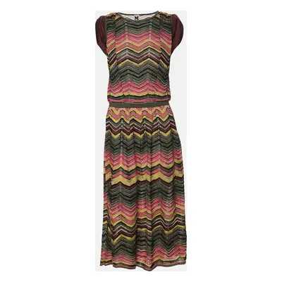 M Missoni Multicolor Knit Fabric Midi Dress