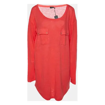 Joseph Pink Linen Knit Pocket Detail Tunic