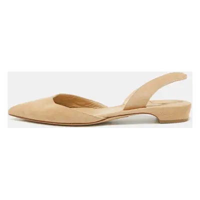 Paul Andrew Beige Suede Rhea Slingback Ballet Flats Size