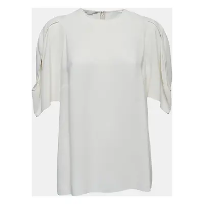 Stella McCartney Ivory Crepe Slit Sleeve Detail Blouse