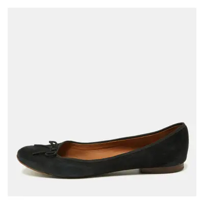 Celine Black Suede Bow Ballet Flats Size