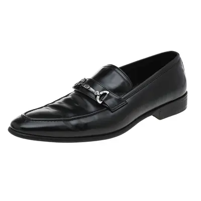 Dolce & Gabbana Black Leather Slip On Loafers Size