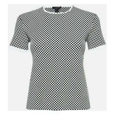 Louis Vuitton Black/White Micro Checked Jersey Top