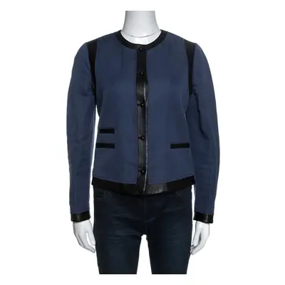 Joseph Bicolor Cotton Leather Trimmed Jacket